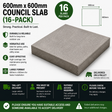 600mm x 600mm Council Slab (16-Pack) – Durable Utility Concrete Paving Slabs for Patios, Paths & Bases