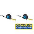 Ox Trade 8m Tape Measure - Metric & Imperial,black/blue (Pack Of 2)