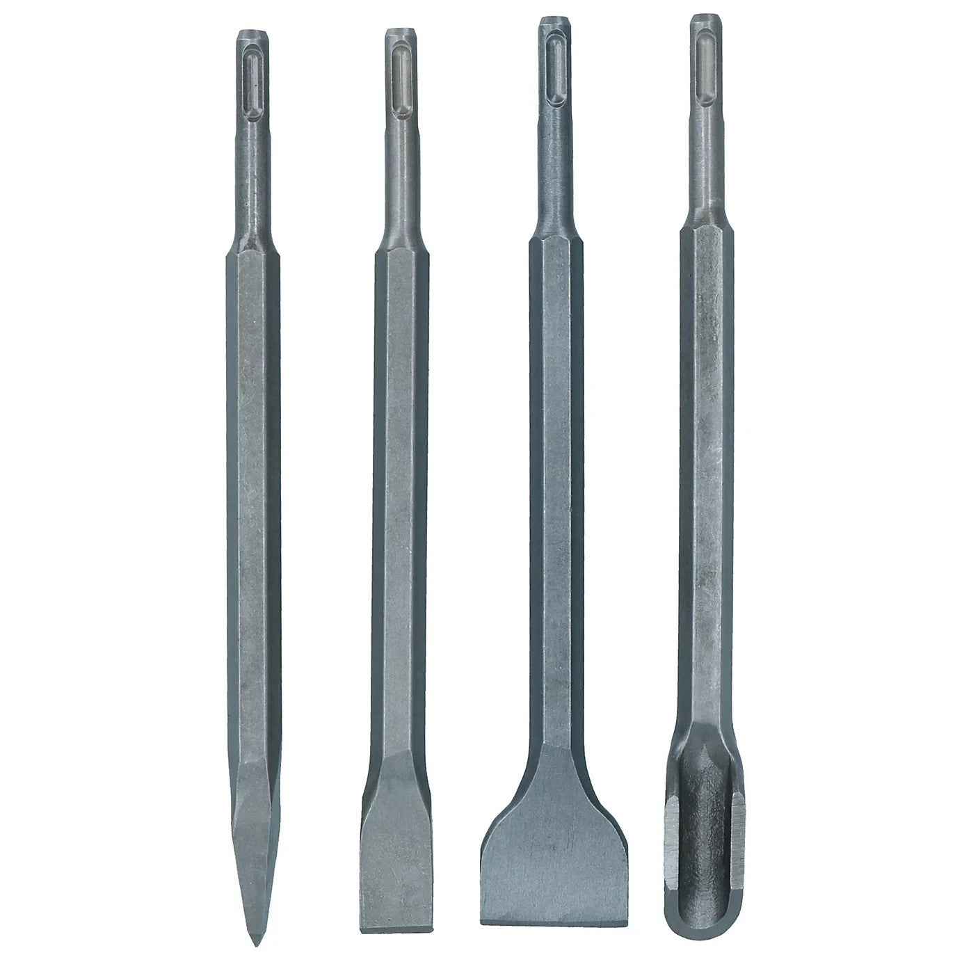 4PC SDS+ Chisel Set Flat Point Groove Gouge Hammer Drill Bits Fits Bosch Makita
