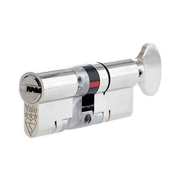 Yale Platinum Nickel-plated Brass Single Euro Thumbturn Cylinder lock, (L)80mm