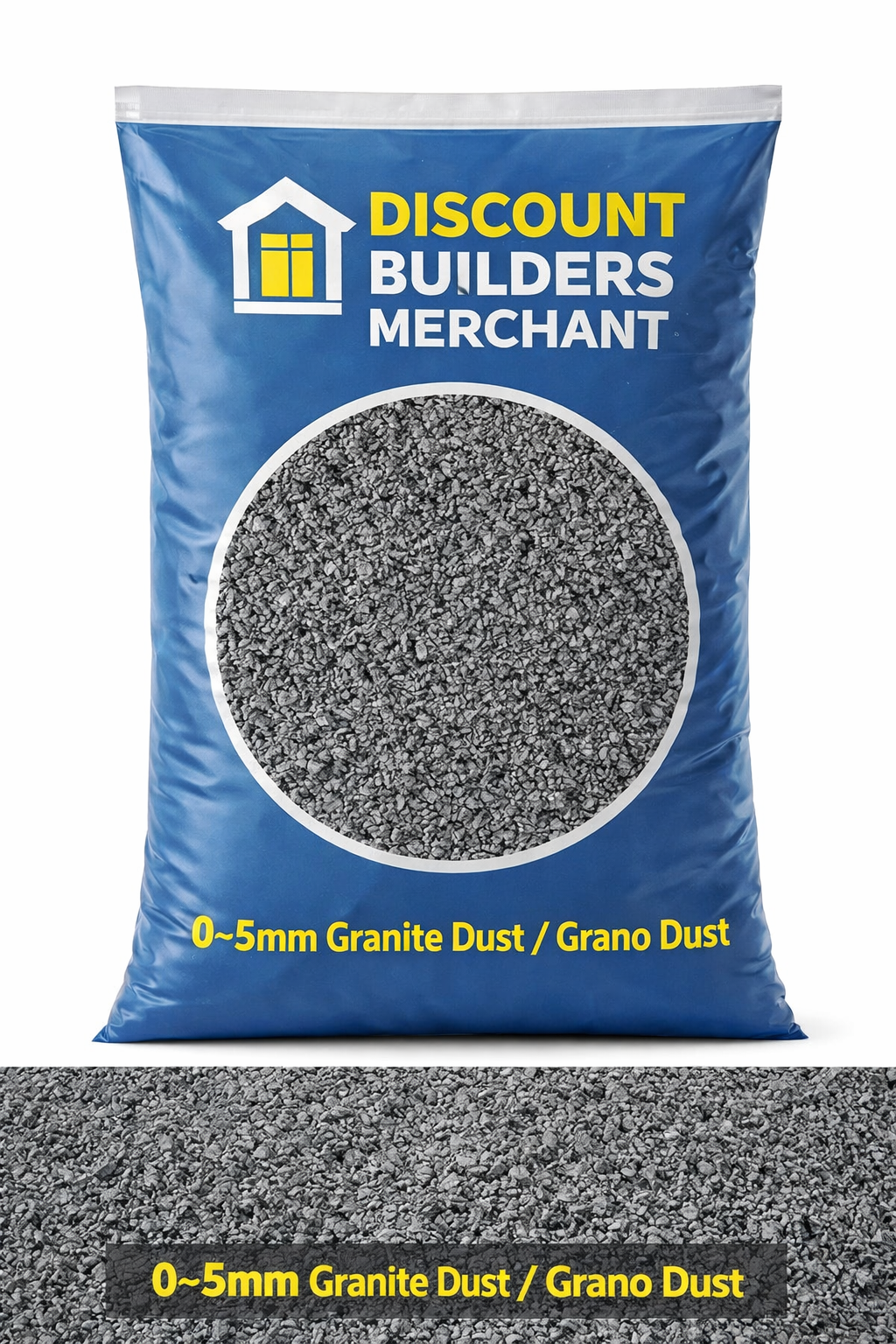 0 - 5mm Granite Dust Grano Dust 20kg Large Poly Bag Premium Aggregate for Screed Sub Base Block Paving ,Artificial Grass - Discount Builders Merchants