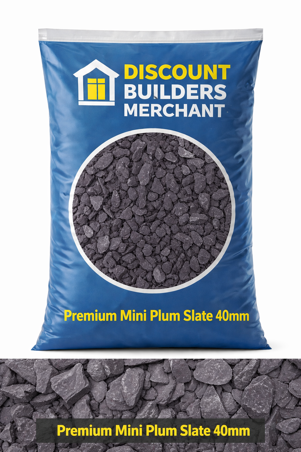 Premium Mini Plum Slate 40mm Decorative Garden Stone 20kg Large Bag Purple Slate Chippings for Landscaping, Borders - Discount Builders Merchants