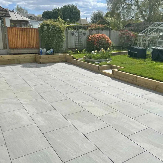 24 X County Kandla grey Porcelain slabs paving tiles, 900mm x 600mm x 20mm 12.96m²
