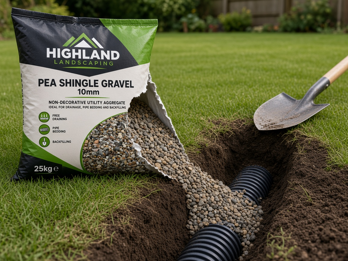 HL 10mm Pea Shingle 25kg lifestyle