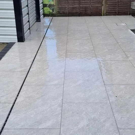 40 X County Quartz Grey Porcelain slabs paving tiles, 900mm x 600mm x 20mm 21.6m²