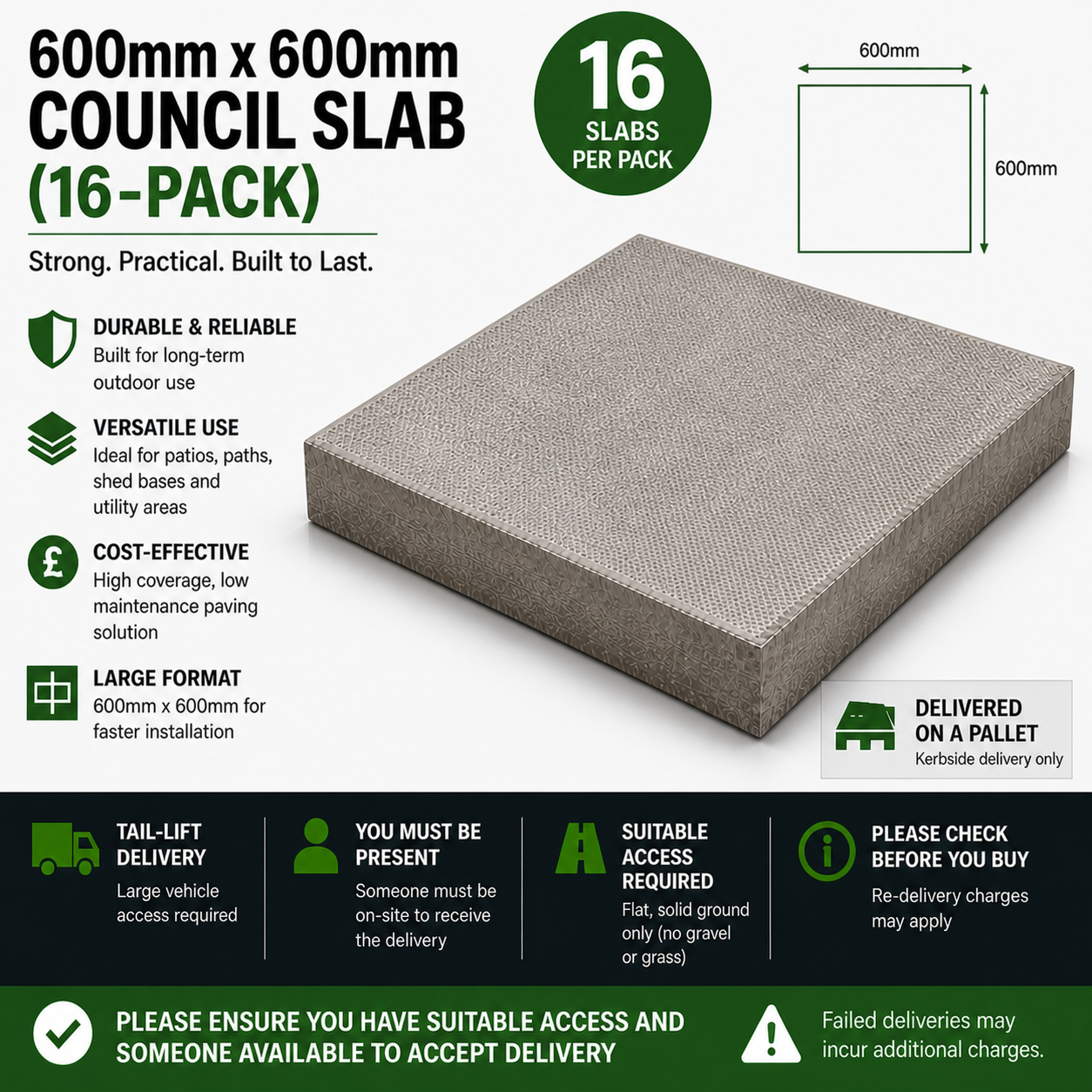16 pack 600x600 slab