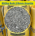 Bulk 2/6mm Granite, 850kg Bulk Bag FREE DELIVERY