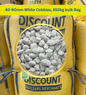 40-90mm White Cobbles, 850kg bulk Bag FREE DELIVERY - Discount Builders Merchants