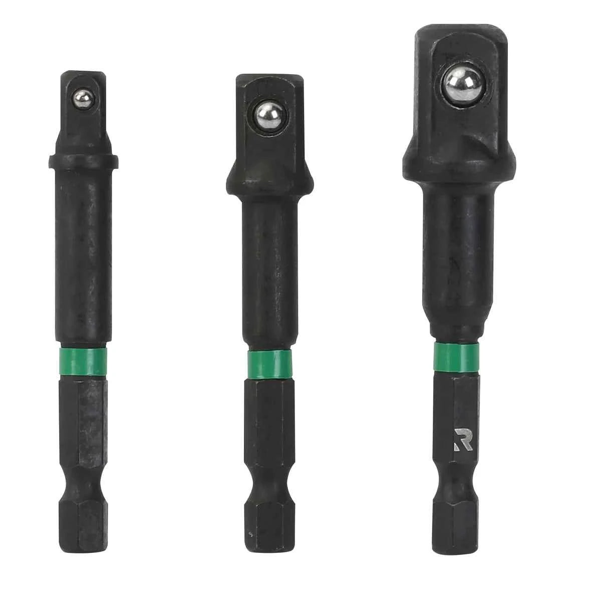 Rikä 3pc 1/4" Hex Square Shockware Socket Adaptor Set