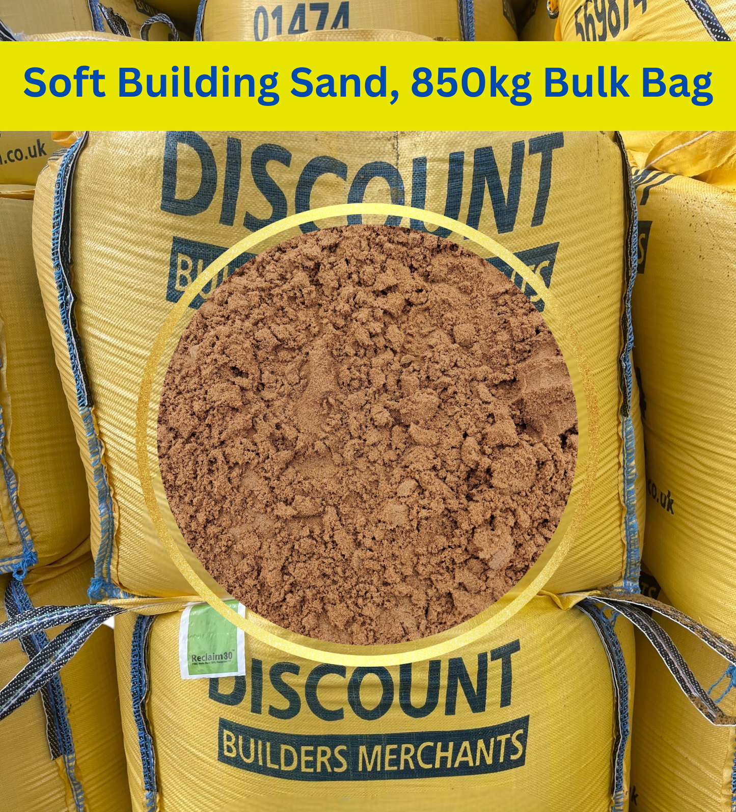 Soft Building Sand, 850kg Bulk Bag FREE DELIVERY - Discount Builders Merchants