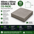 450mm x 450mm Council Slab (15-Pack) – Durable Utility Concrete Paving Slabs for
