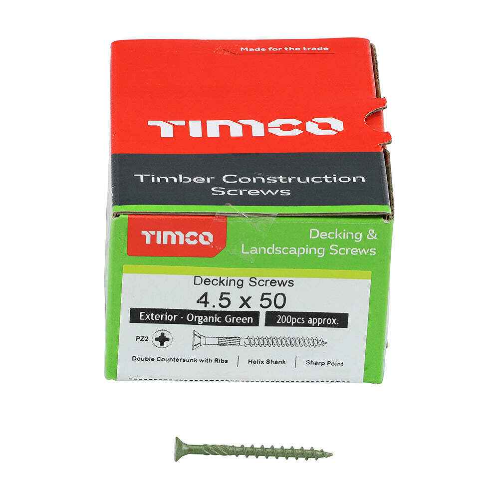 Timco Decking Screws - PZ - Double Countersunk - Green