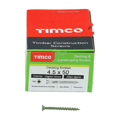 Timco Decking Screws - PZ - Double Countersunk - Green