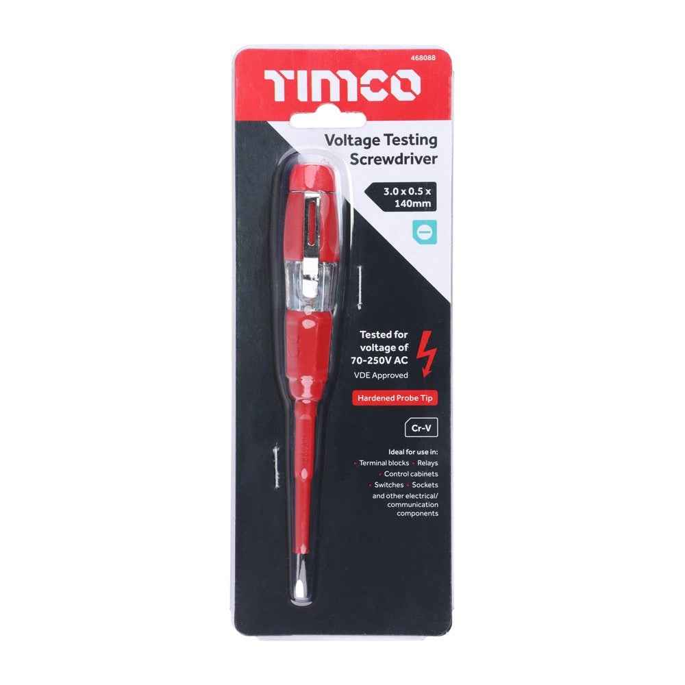 Timco 468088 140mm Voltage Tester Screwdriver 70-250V AC VDE Approved