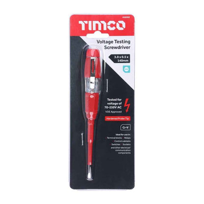Timco 468088 140mm Voltage Tester Screwdriver 70-250V AC VDE Approved