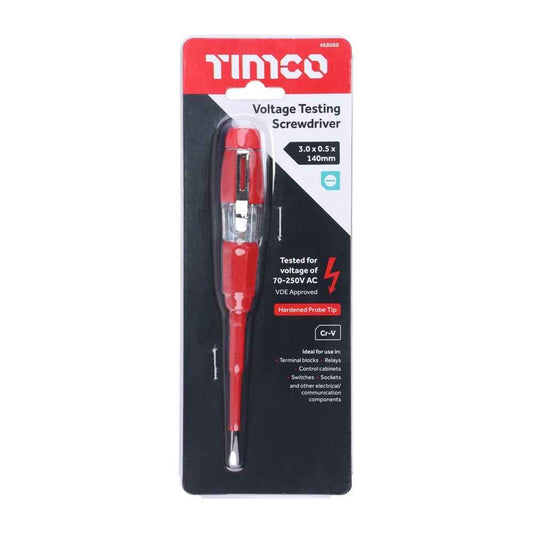Timco 468088 140mm Voltage Tester Screwdriver 70-250V AC VDE Approved