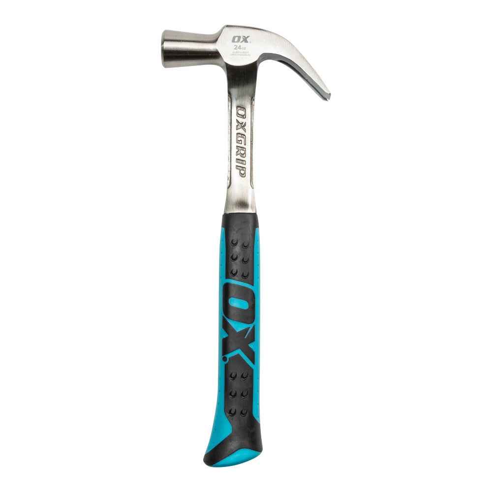 OX Tools Pro Claw Hammer 1-Piece Solid Forged Steel & Non Slip Grip 16/20/24oz