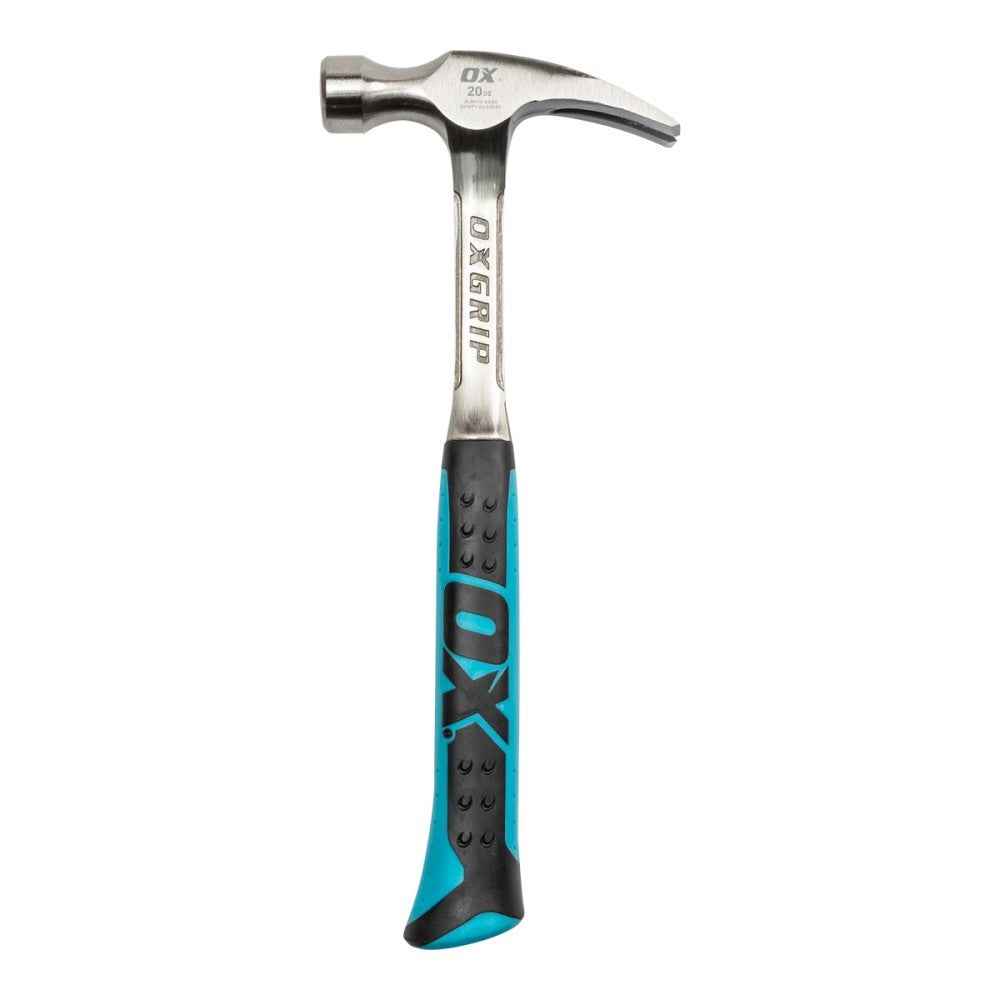 OX Tools Pro Claw Hammer 1-Piece Solid Forged Steel & Non Slip Grip 16/20/24oz