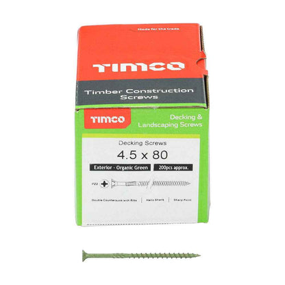 Timco Decking Screws - PZ - Double Countersunk - Green