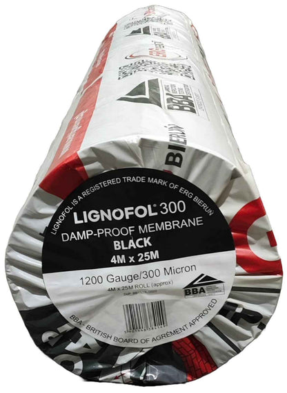 Damp Proof Membrane Black Polythene Sheeting DPM 300MU 1200G  cut to size 4m