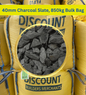 40mm Charcoal Slate, 850kg Bulk Bag FREE DELIVERY