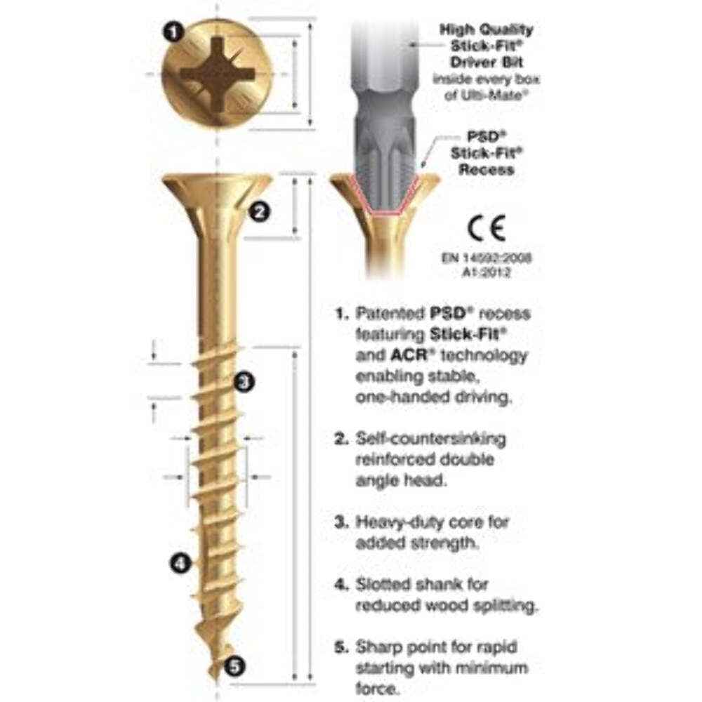 Ultimate Screws 25 Pack | Multi-Purpose Wood  Fixing | Trade Quality screws