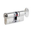 Yale Platinum Nickel-plated Brass Single Euro Thumbturn Cylinder lock, (L)80mm