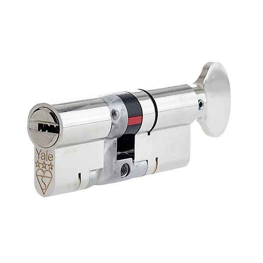 Yale Platinum Nickel-plated Brass Single Euro Thumbturn Cylinder lock, (L)80mm