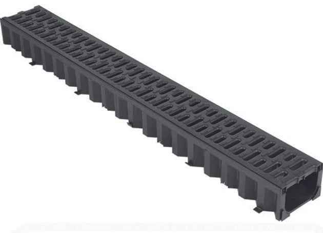ACO Hexdrain Drainage Channel: 1 Metre Driveway Surface Water Drainage - Black