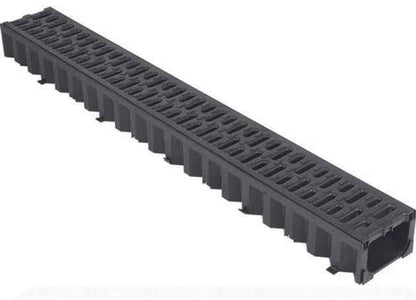 ACO Hexdrain Drainage Channel: 1 Metre Driveway Surface Water Drainage - Black