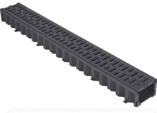 ACO Hexdrain Drainage Channel: 1 Metre Driveway Surface Water Drainage - Black