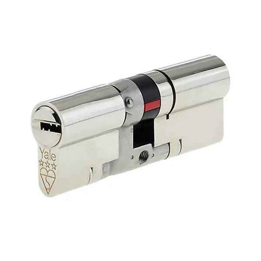 Yale Platinum Nickel-plated Brass Single Euro Cylinder lock, (L)100mm 3 keys