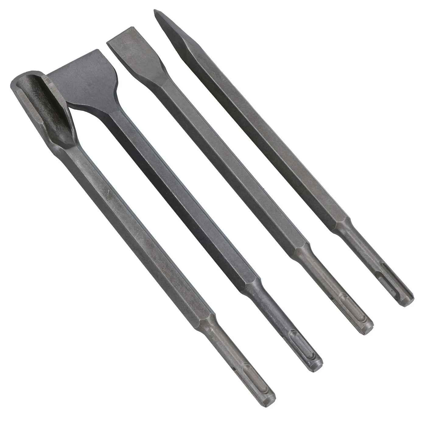 4PC SDS+ Chisel Set Flat Point Groove Gouge Hammer Drill Bits Fits Bosch Makita