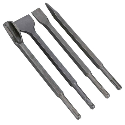 4PC SDS+ Chisel Set Flat Point Groove Gouge Hammer Drill Bits Fits Bosch Makita