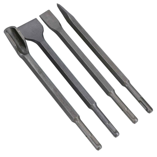 4PC SDS+ Chisel Set Flat Point Groove Gouge Hammer Drill Bits Fits Bosch Makita