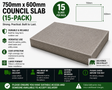 750mm x 600mm Council Slab (15-Pack) – Durable Utility Concrete Paving Slabs for