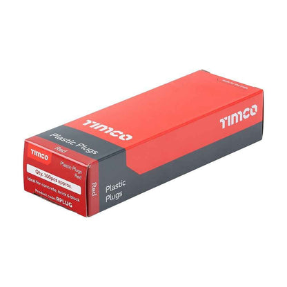 Timco Wall Plastic Plugs Red Yellow Brown 100,450,1000 bags