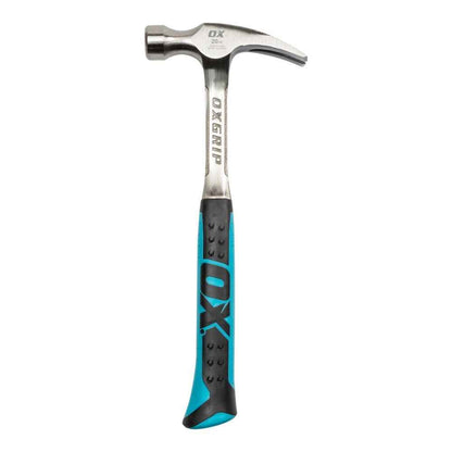 OX Tools Pro Claw Hammer 1-Piece Solid Forged Steel & Non Slip Grip 16/20/24oz