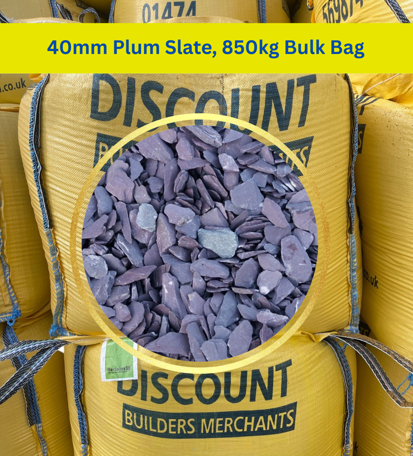 Bulk Bag 40mm Plum Slate Decorative Slate Free LOCAL Delivery/collection