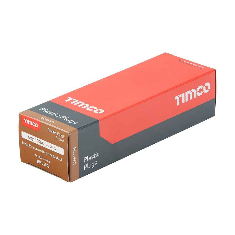 Timco Wall Plastic Plugs Red Yellow Brown 100,450,1000 bags