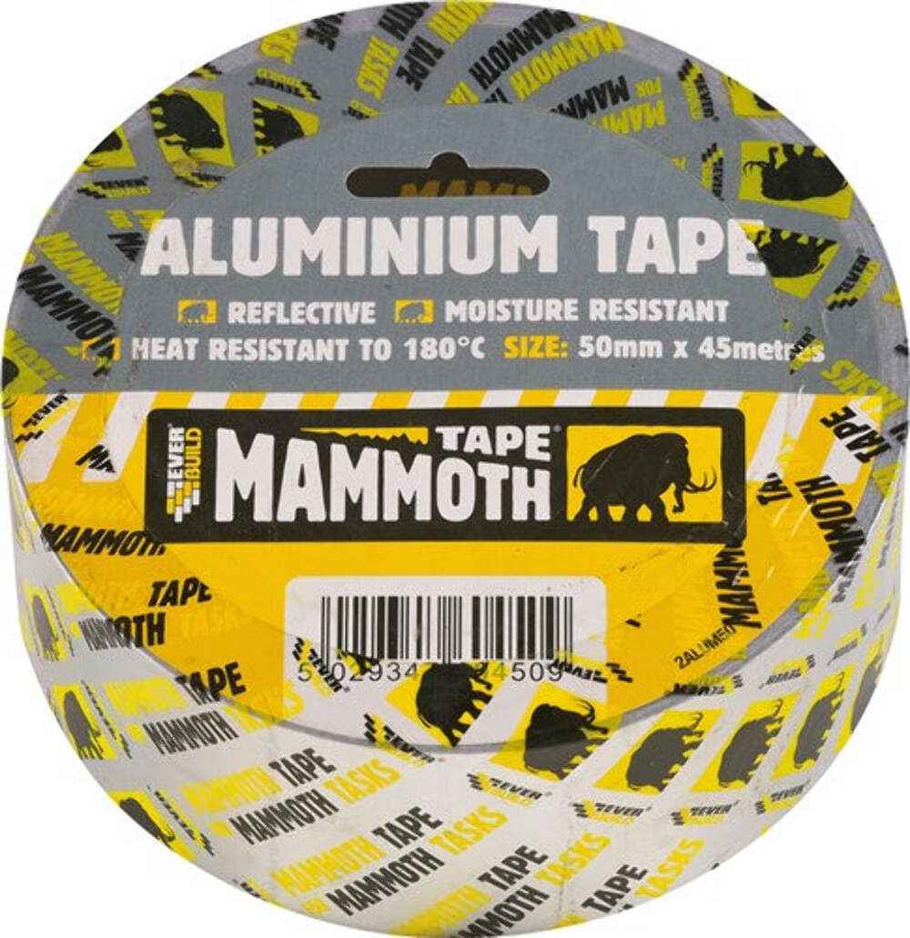 Mammoth Foil Aluminium Heat Resistant insualting Tape vapour | 50/75/100mm x 45M
