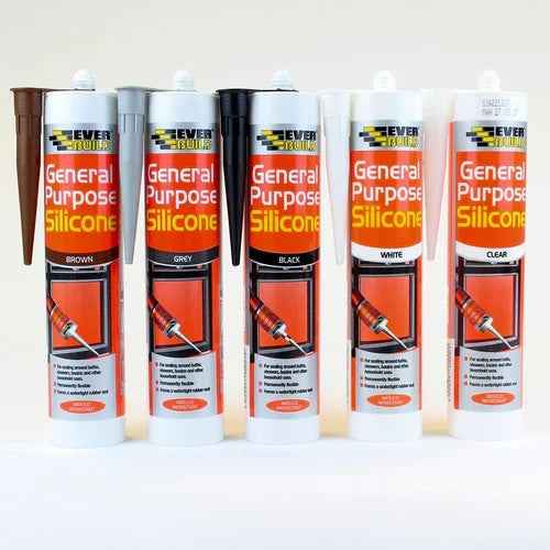 General Purpose Silicone C3 Cartridge 280ml Sealant Clear White Black Grey TRADE
