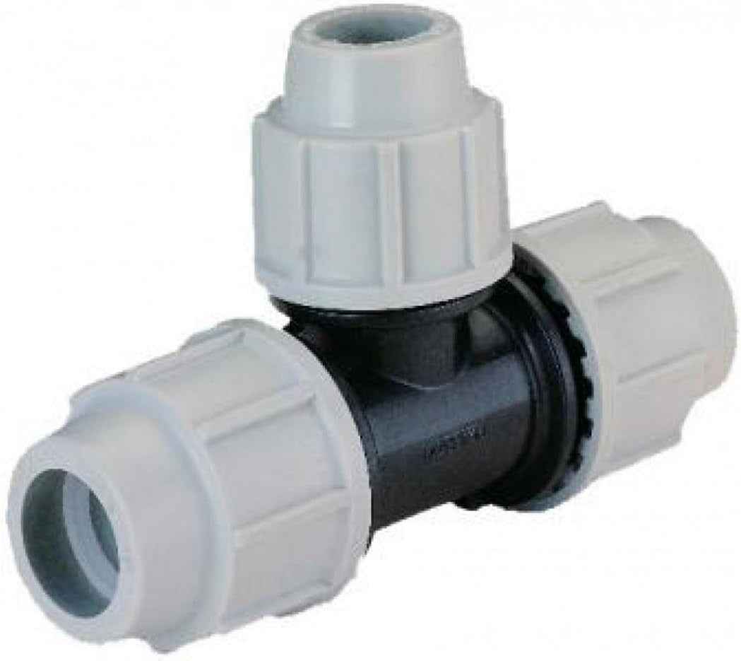 Plasson Reducing Tee 25mm x 25mm x 20mm | MDPE Water Pipe Fitting Connector