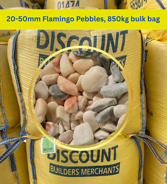 20-50mm Flamingo Pebbles, 850kg bulk bag FREE DELIVERY - Discount Builders Merchants