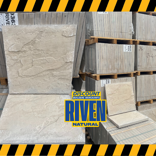 Riven stone Peak Paving slab, 4m² (L)450mm (W)450mm Pack of 20 Natural - Discount Builders Merchants