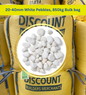 20-40mm White Pebbles, 850kg Bulk bag - Discount Builders Merchants
