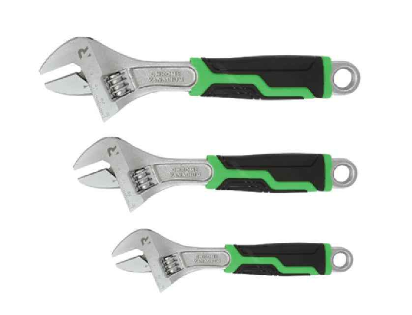 Rikä 3pc Adjustable Wrench with Soft Grip Handle Set