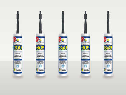 CT1 Anthracite Sealant & Construction Adhesive – Pack of 5 × 290ml