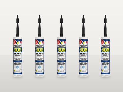 CT1 Black Sealant & Construction Adhesive – Pack of 5 × 290ml