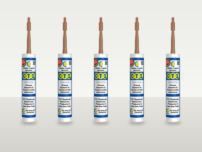 CT1 Brown Sealant & Construction Adhesive – Pack of 5 × 290ml